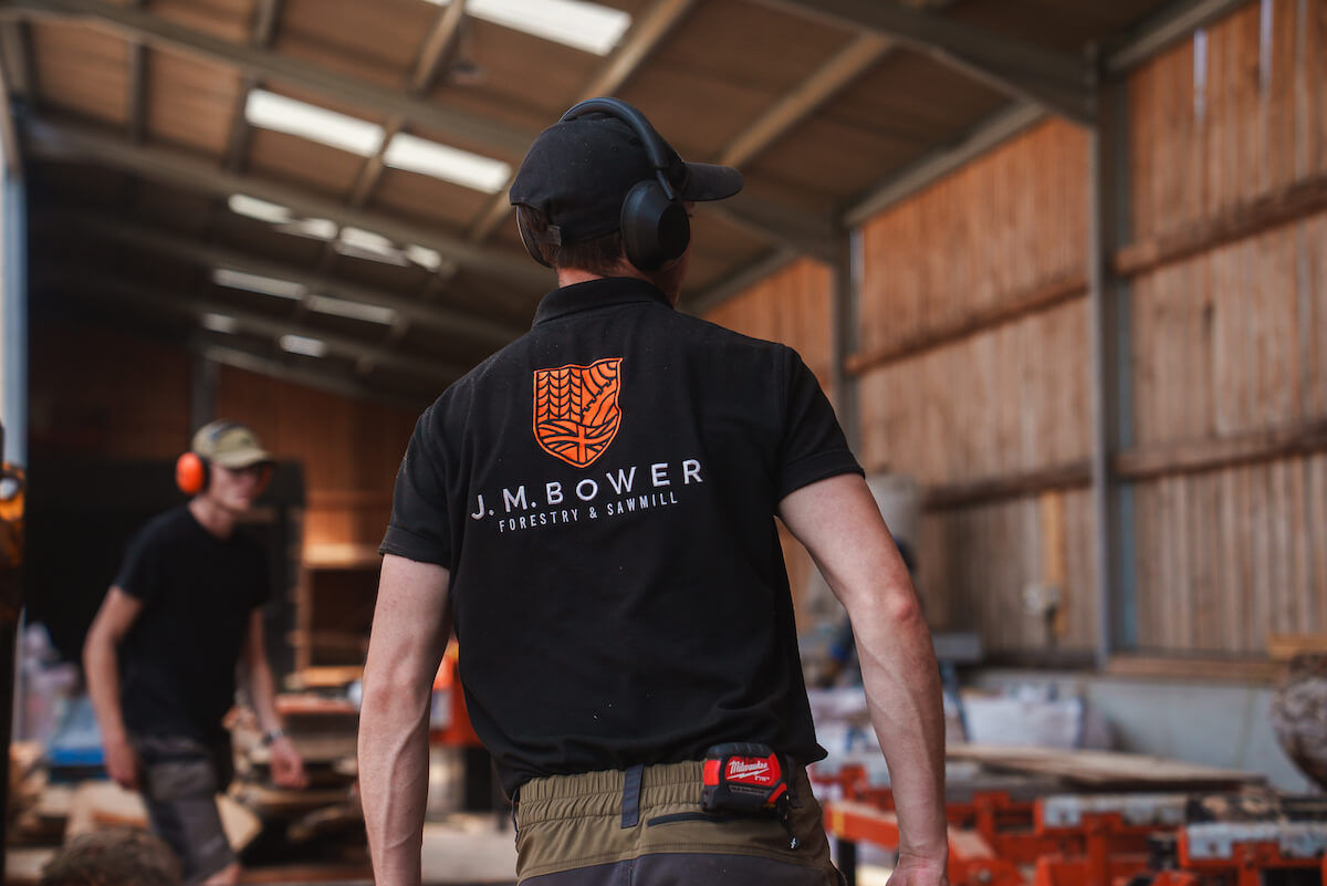 Worker in JM Bower Sawmill